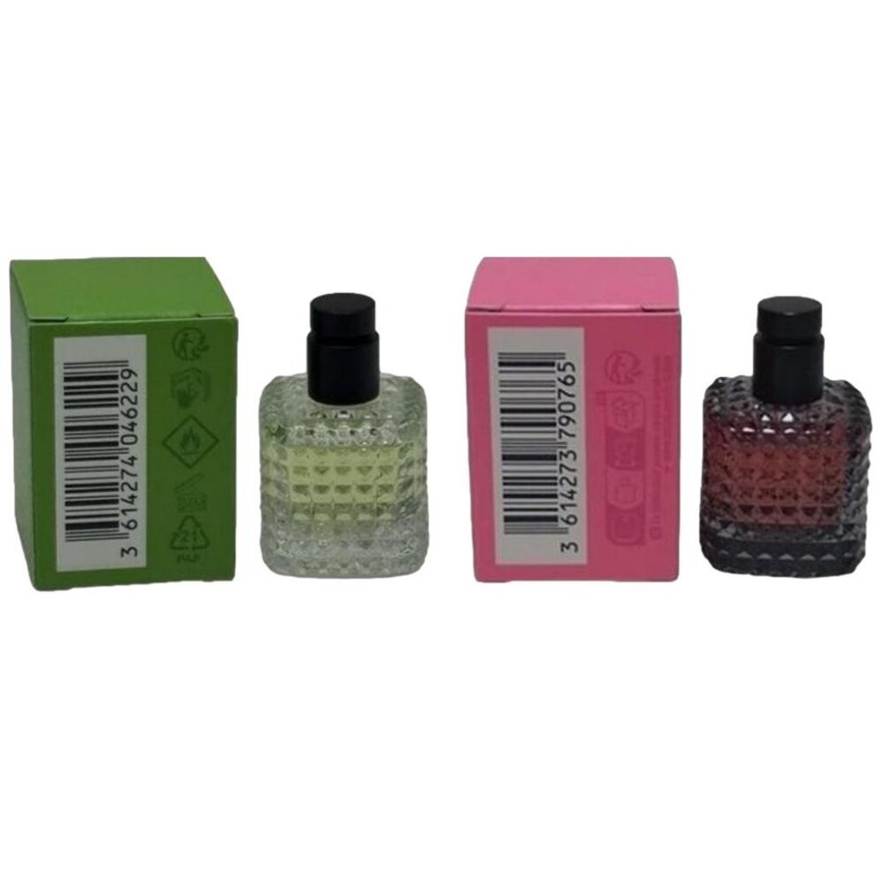 Valentino 2pc Donna Born in Roma Green Stravaganza & Intense Perfume Travel 6ml - Picture 2 of 6